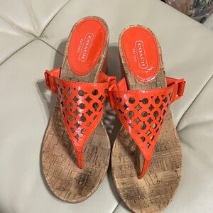 Coach Orange Brooke Women's Vibrant Orange Sandals